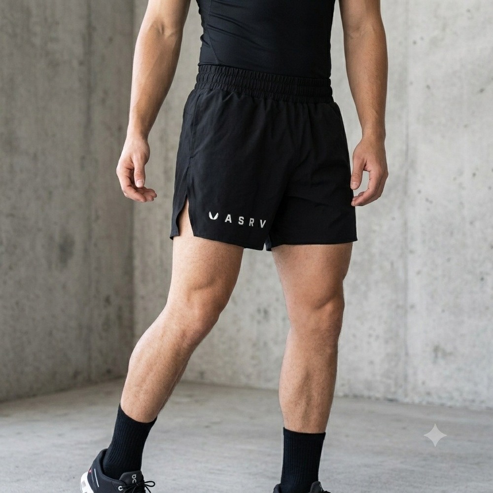 ASRV DSG-0603 Shorts Mens Medium Black Lined Athletic Gym Gorpcore Techwear